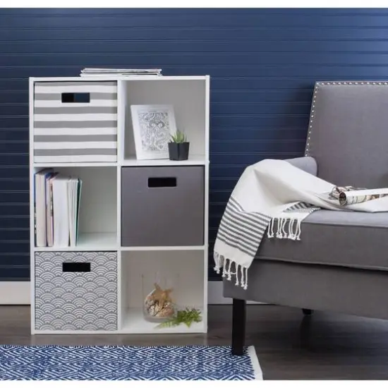 DII&reg; 13" Gray Pinstripe Storage Cube {8}