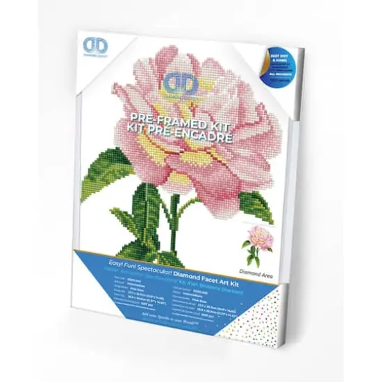 Diamond Dotz&reg; Intermediate Pink Rose with Frame Diamond Painting Kit {4}