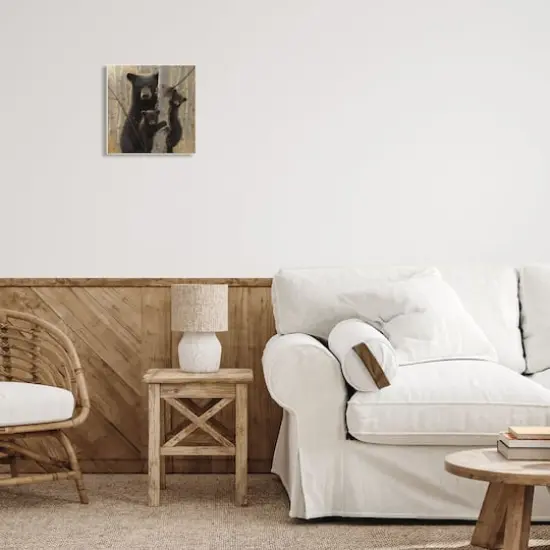 Stupell Industries Black Bear and Cubs Soft Birch Tree Forest,12" x 12" {3}