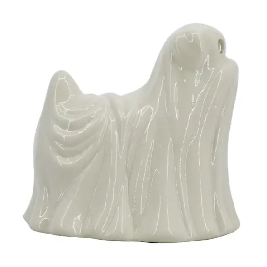 6.75" White Ghost Dog Pre-Lit Ceramic Tabletop D&eacute;cor by Ashland&reg; {7}