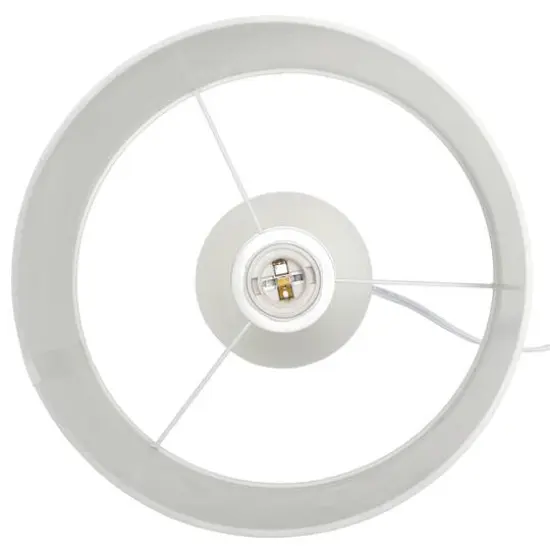 Simple Designs Strikers Basic Table Lamp Off White/Dark Wood {10}