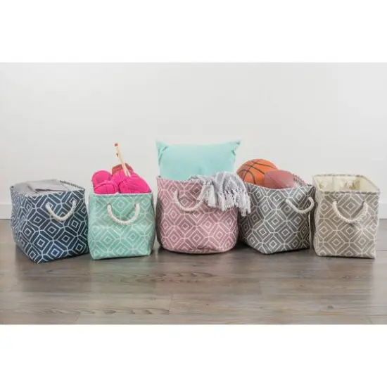 DII&reg; Medium Round Stained Glass Polyester Bin Rose {4}