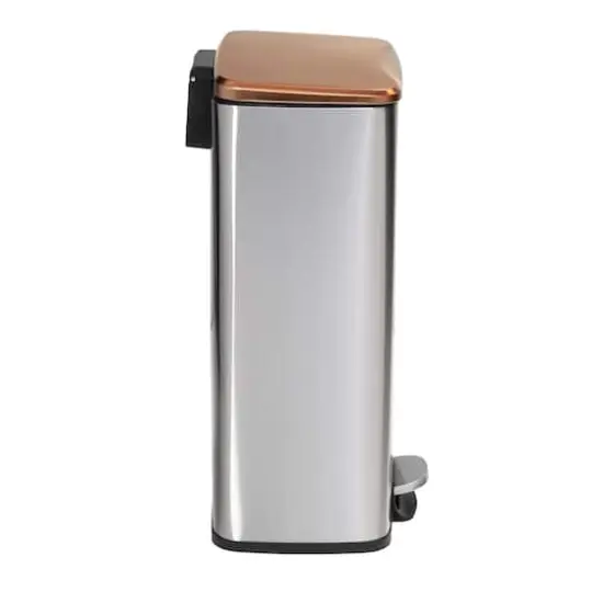 Honey Can Do Rose Gold Stainless Steel Step Trash Cans with Lid Set {12}