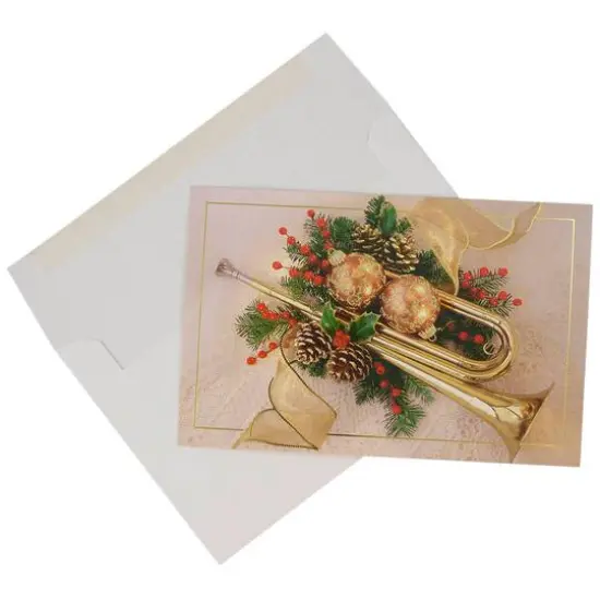 JAM Paper Modern Holiday Horn Blank Christmas Cards Set, 10ct. {5}