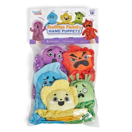hand2mind Feelings Family&trade; Hand Puppets Set {10}
