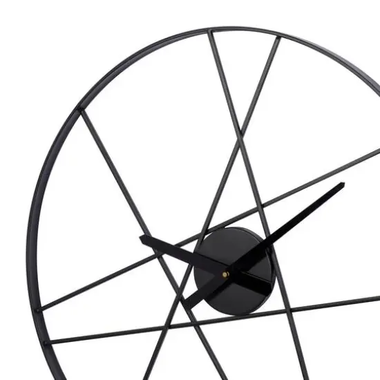 CosmoLiving by Cosmopolitan 24" Black Metal Contemporary Wall Clock {7}