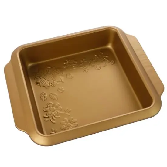 Gibson Country Kitchen 8" Embossed Square Copper Carbon Steel Bake Pan {6}