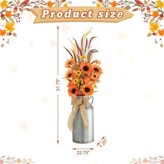 Glitzhome&reg; 39.75" Fall Sunflower Leaf Potted Tree {9}