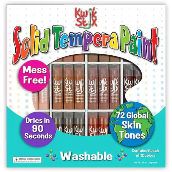 The Pencil Grip Kwik Stix 72 Piece Global Skin Tones Washable Tempera Paint Class Pack {5}