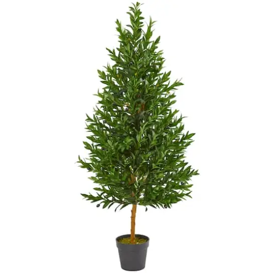 4.5ft. Potted Olive Cone Topiary Tree {1}