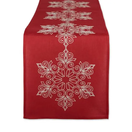 DII&reg; 70" Sparkle Snowflakes Embroidered Table Runner {1}
