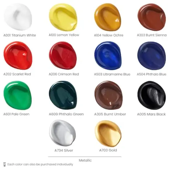 Arteza&reg; 14 Color Acrylic Paint Set {3}