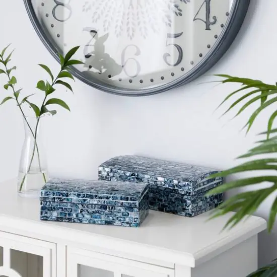 Blue Mother of Pearl Coastal Box Set {9}