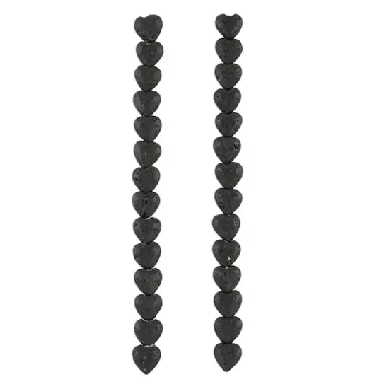 Black Lava Heart Beads, 10mm by Bead Landing&trade; {4}