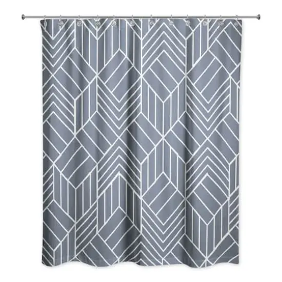 Hatch Chevron Shower Curtain Slate {1}