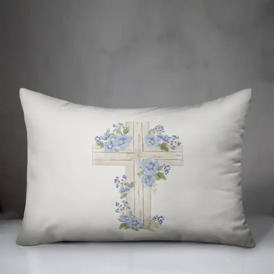 Reformed Rose Easter Cross 14" x 20" Throw Pillow {4}