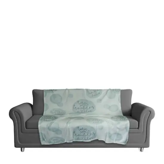 Turn Your Troubles Into Bubbles Coral Fleece Blanket Green {4}