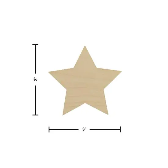 Essentials by Leisure Arts 24 Pack 3" x 3" Stars Flat Wood Shape {2}