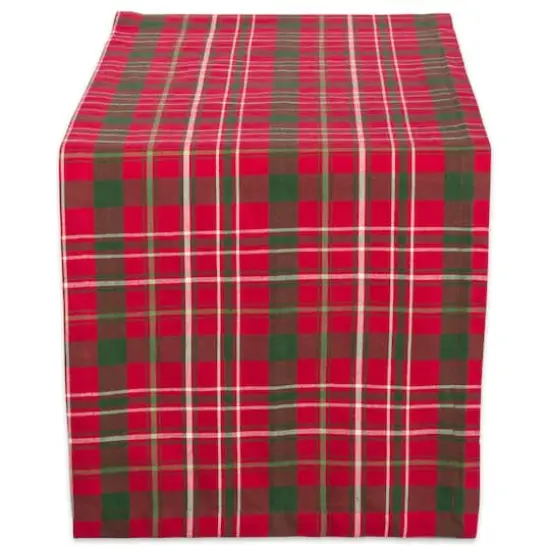 DII&reg; 108" Tartan Holly Plaid Table Runner {1}