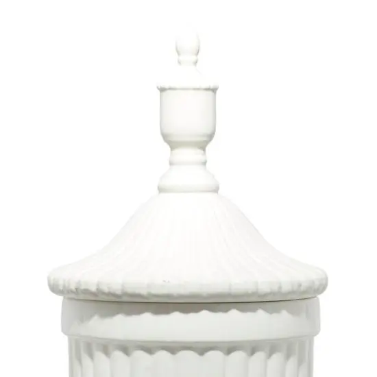 32" White Dolomite Country Decorative Urn {4}