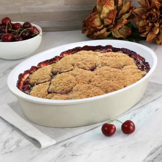 Martha Stewart 13" Taupe Ceramic Oval Baker {3}