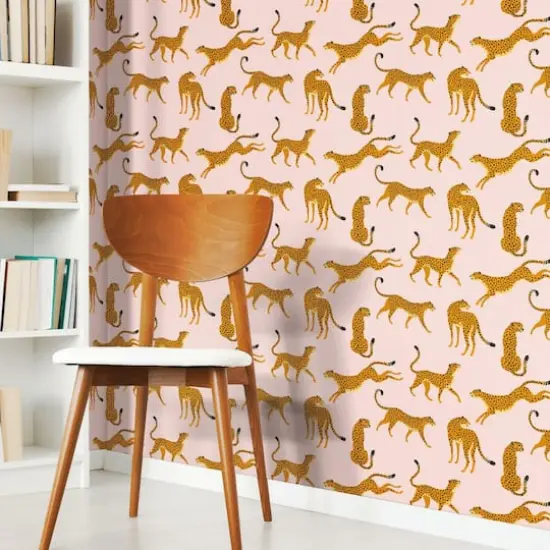 RoomMates Cheetah Cheetah Peel & Stick Wallpaper Pink/Orange {4}