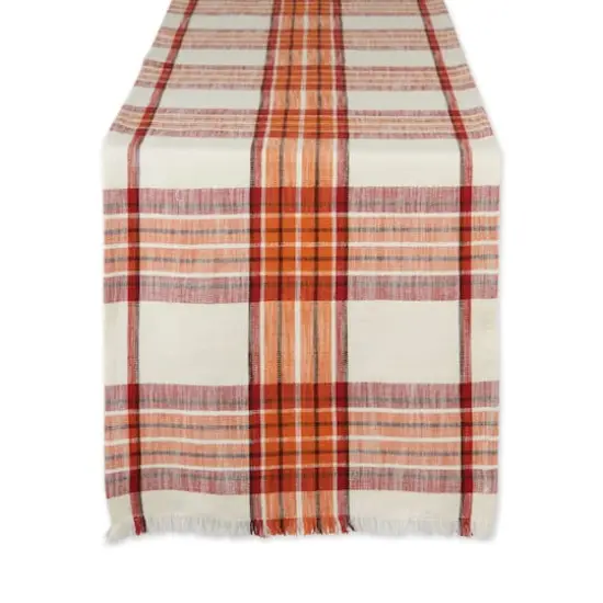 DII&reg; 108" Pumpkin Spice Plaid Table Runner {1}