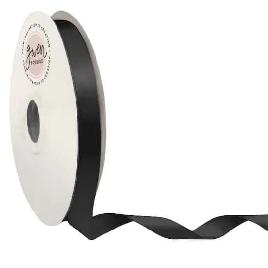 Gwen Studios Single Faced Satin Ribbon Black {1}