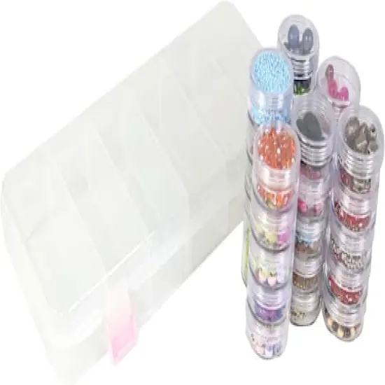 Everything Mary Large Plastic Bead Storage Box with 28 Jars {6}
