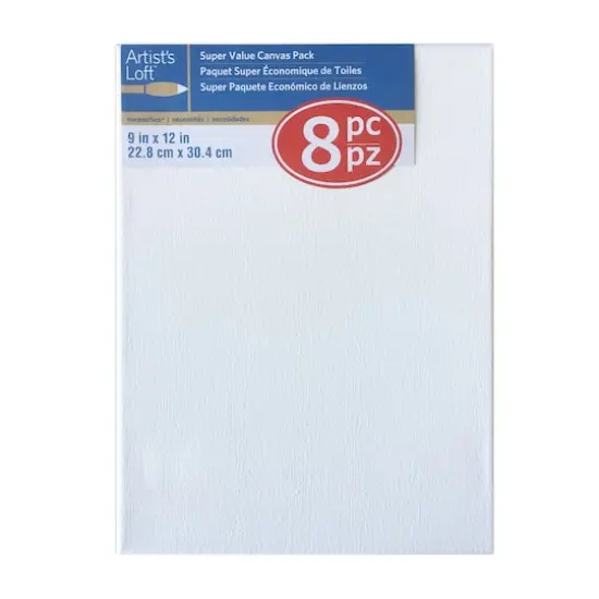 8 Pack 9" x 12" Super Value Canvas by Artist's Loft&reg; {7}