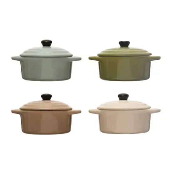 Hello Honey&reg; Stoneware Mini Bake Pans with Lids Set {1}