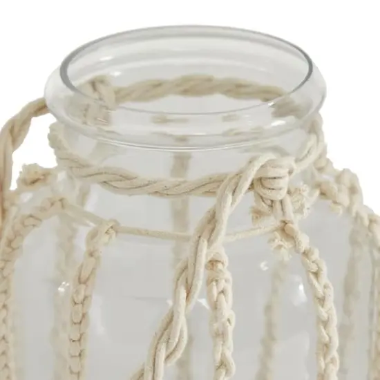 White Glass Coastal Lantern, 8" x 8" x 7" {5}