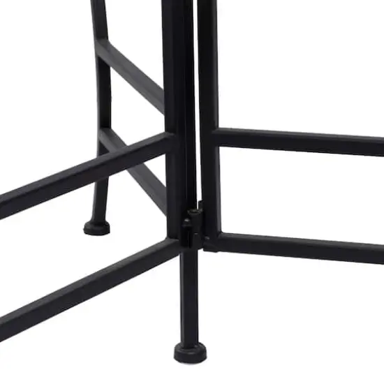 2ft. Black Flower Metal Traditional Plantstand {5}