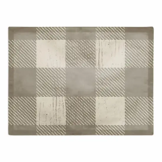 Taupe Buffalo Check Cotton Twill Placemat {1}