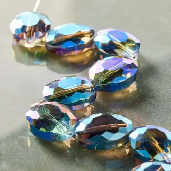 Blue Glass Faceted Oval Beads, 19mm by Bead Landing&trade; {3}