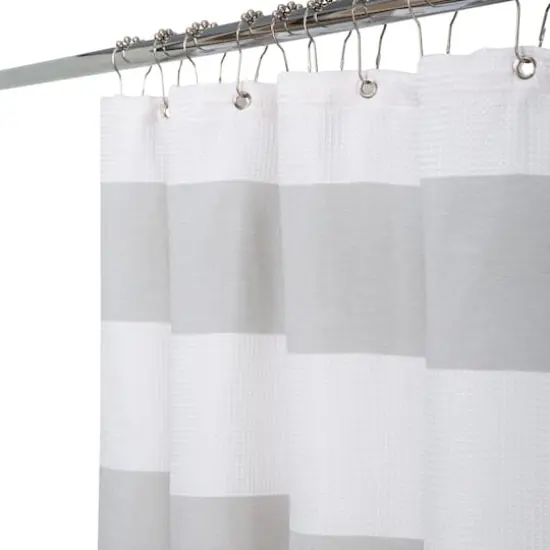 Elle D&eacute;cor Gray Jacquard Weave Shower Curtain {4}