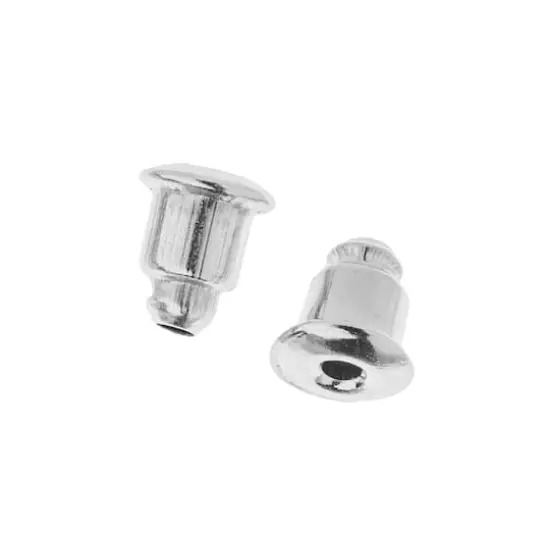 John Bead Must Have Findings 4.5mm x 5mm Earring Bullet Clutches, 10ct. Silver {1}