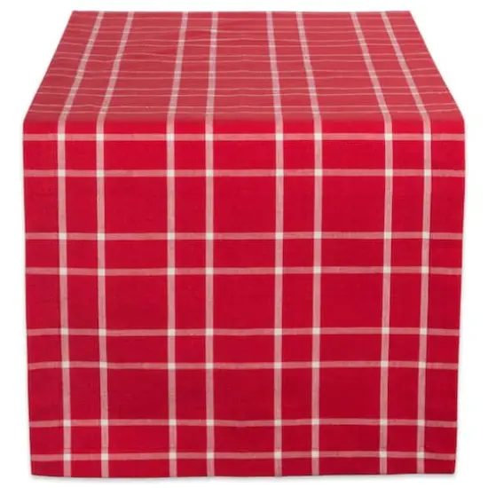 DII&reg; 108" Holly Berry Plaid Table Runner {1}
