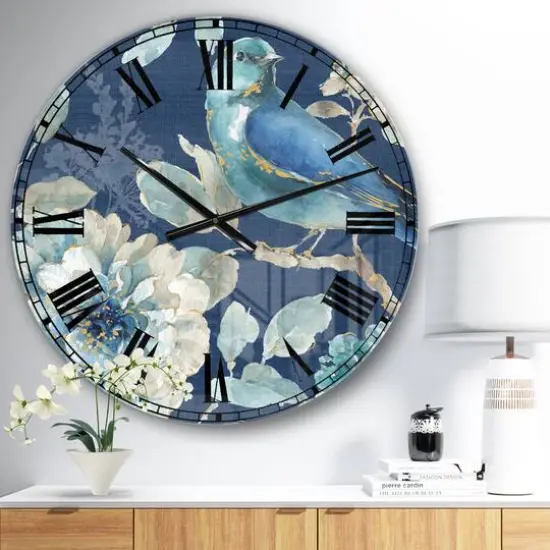 Designart 'Indigold Bird Cottage Family Iii Traditional Wall Clock {3}