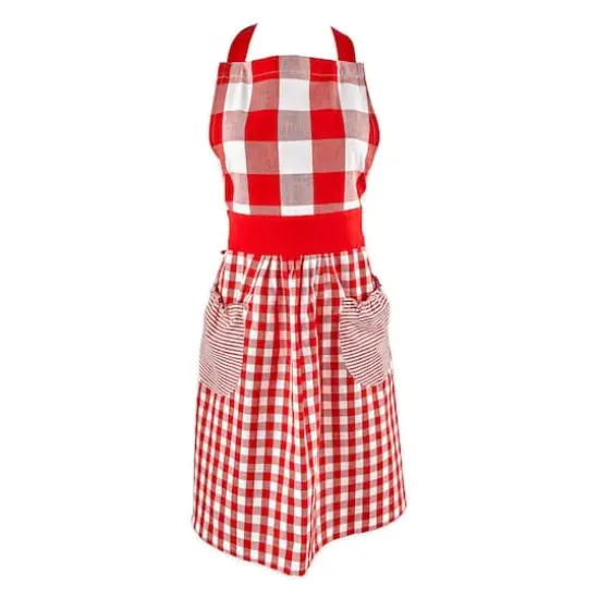 DII&reg; Gingham Print Apron Red and White {1}