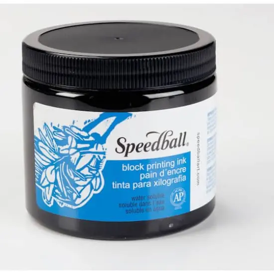 Speedball&reg; Water-Based Block Printing Ink, 16oz. Black {1}