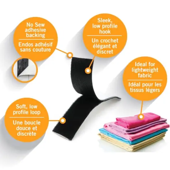 VELCRO&reg; Brand Sleek & Thin&trade; Stick On Black Fastener Roll {6}