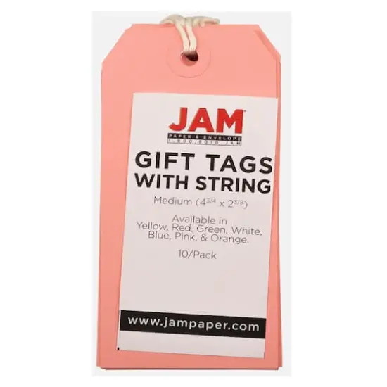JAM Paper Medium Gift Tags with String Pink {4}