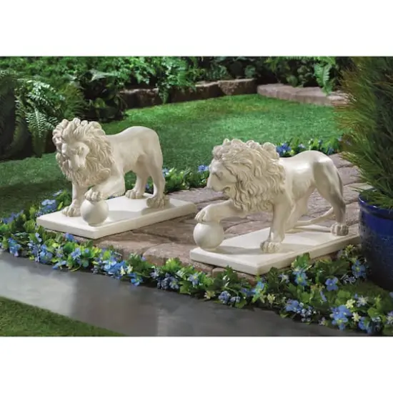 16" Regal Lion Statue Set {3}