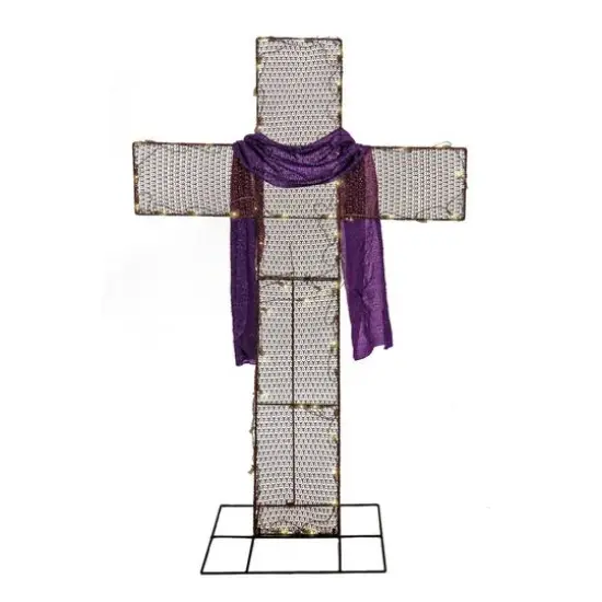 5ft. Pre-Lit LED Easter Cross {1}