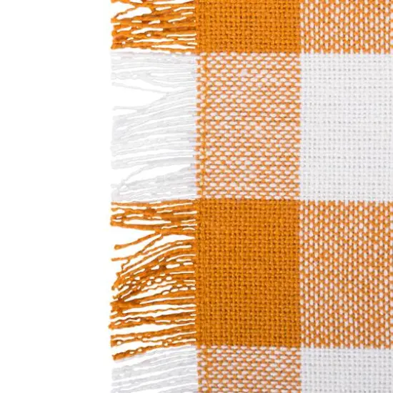 DII&reg; Pumpkin Spice Heavyweight Check Fringed Placemat Set {5}