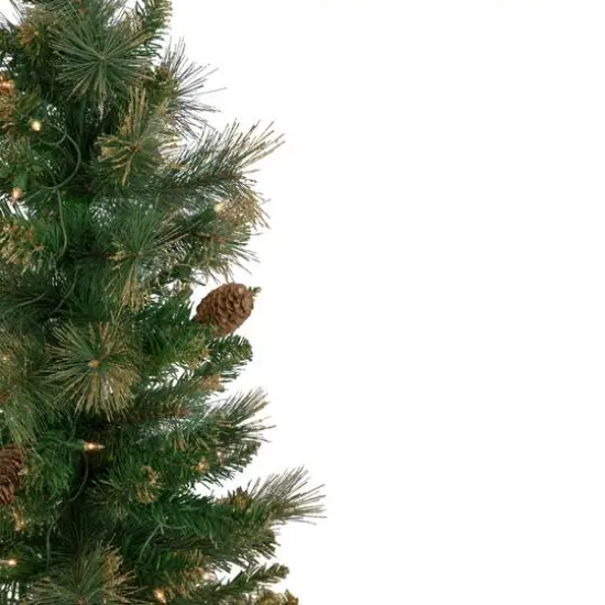 4.5ft. Pre-Lit Yorkshire Pine Pencil Artificial Christmas Tree, Clear Lights {5}
