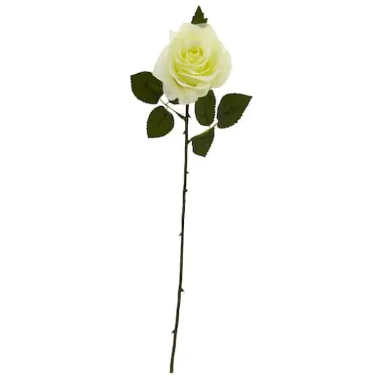 White Artificial Rose Stem, 24ct. {1}
