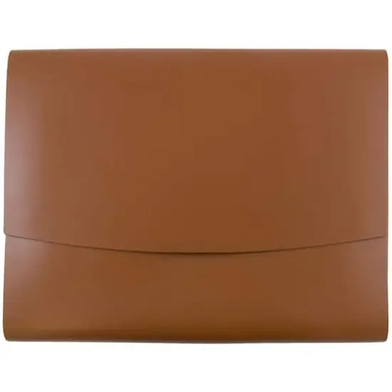 JAM Paper Italian Leather Snap Closure Portfolio Brown {1}