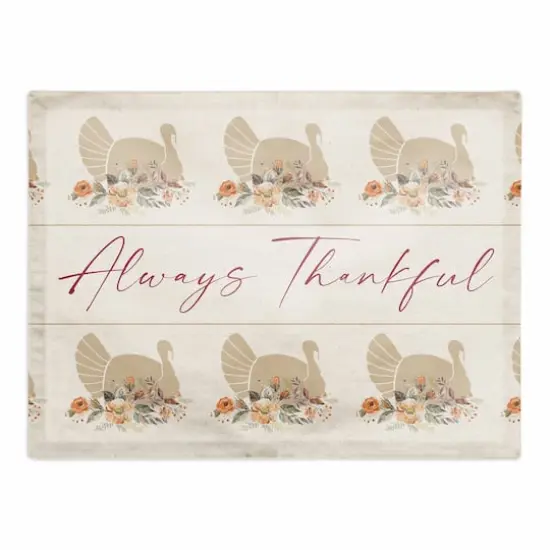 Turkey Always Thankful Poly Twill Placemat {1}